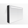 Saniclass 2.0 spiegelkast 80x70x15cm 2 deuren met LED verlichting Black wood SW6567 Saniclass 2.0 spiegelkast 80x70x15cm 2 deuren met LED verlichting Black wood SW6567