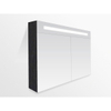 Saniclass 2.0 spiegelkast 100x70x15cm 2 deuren met LED verlichting black wood SW6568 Saniclass 2.0 spiegelkast 100x70x15cm 2 deuren met LED verlichting black wood SW6568