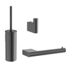 Crosswater MPRO Toiletset - toiletborstelhouder - handdoekhaak - wcrolhouder - geborsteld slate gunmetal (antraciet) SW975314