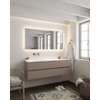 Mondiaz VICA ensemble de meuble de salle de bain - 150cm - meuble sous-vasque fumée - 4 tiroirs - lavabo lune gauche - sans trou de robinet version XL 60cm de haut SW1089806