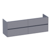 BRAUER Adore Meuble sous-lavabo - 160x46x55cm - 4 tiroirs à fermeture en douceur - sans poignée - 2 découpes pour siphon - gris mat SW1198361