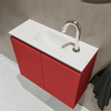 MONDIAZ TURE Kit lave-mains - 60x23x50cm - 1 trou de robinet - 2 portes - mat feu - Lavabo central - Acrylique Blanc SW475004