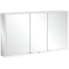 Villeroy & Boch My View Now spiegelkast - met 3 deuren - met led verlichting en wastafelverlichting - 140x75x16.8cm - met in/uit schakelaar - Aluminium (zilver) SW701121