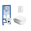 QeramiQ Salina Pack WC avec réservoir encastrable, abattant WC frein de chute et plaque de commande blanc SW205840