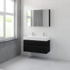 Bruynzeel Roma badmeubelset 100x60.5x46cm met softclose inclusief spiegelkast zwart eiken SW384880 Bruynzeel Roma badmeubelset 100x60.5x46cm met softclose inclusief spiegelkast zwart eiken SW384880