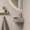 Fortifura Fuente kit lave-mains - 31.5x31.5x10cm - trou de robinet au centre - avec robinet cuivre - béton (gris) SW1111548