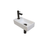 Ink Versus pack lave-mains – 36 x 18 x 9 cm – porcelaine blanche – perçage à gauche – robinet gunmetal SW450897