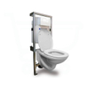 Plieger brussel set de toilettes incluant réservoir encastré et abattant de WC plaque de commande Geberit Sigma 01 blanche SW484