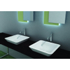 Crosstone Solid surface opbouwwastafel B42.5xD42.5xH10.5cm vierkant wit mat CTS2058 Crosstone Solid surface opbouwwastafel B42.5xD42.5xH10.5cm vierkant wit mat CTS2058