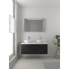 Bruynzeel Combo badmeubelset 120x45cm 2 wasbakken 4 lades met spiegel met softclose ceramic zijde zwart SW383612 Bruynzeel Combo badmeubelset 120x45cm 2 wasbakken 4 lades met spiegel met softclose ceramic zijde zwart SW383612