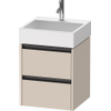 Duravit Ketho.2 Wastafelonderbouwkast - met 2 laden - 48.4x46x54.9cm - met grepen antraciet - taupe mat SW772285