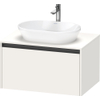Duravit ketho 2 meuble sous lavabo avec plaque de console avec 1 tiroir 80x55x45.9cm avec poignée blanc anthracite super mat SW772237
