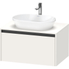 Duravit Ketho.2 Wastafelonderbouwkast - inclusief consoleplaat - met 1 lade - 80x55x45.9cm - met handgreep antraciet - wit supermat SW772237