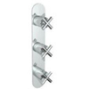 Hotbath Chap thermostaat inbouw met 2 stopkranen verticaal geborsteld nikkel SW11413 Hotbath Chap thermostaat inbouw met 2 stopkranen verticaal geborsteld nikkel SW11413