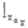 Hotbath Chap badmengkraan badrandcombinatie 4gats geborsteld nikkel SW11397 Hotbath Chap badmengkraan badrandcombinatie 4gats geborsteld nikkel SW11397