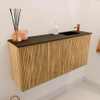 Mondiaz JOYA 90cm toiletmeubel - kleur Oak - Wastafel FAYE positie Rechts 1 kraangat kleur Urban. SW1421181