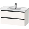 Duravit Ketho.2 Wastafelonderbouwkast - met 2 laden - 98.4x45.5x54.9cm - met grepen antraciet - wit supermat SW771786