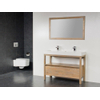 Saniclass Natural Wood Meuble salle de bain avec miroir 120cm Grey Oak avec vasque Blanc 2 trous pour robinetterie SW2270 Saniclass Natural Wood Meuble salle de bain avec miroir 120cm Grey Oak avec vasque Blanc 2 trous pour robinetterie SW2270