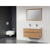Saniclass Natural Wood Badmeubelset 120cm hangend model grey oak met wastafel wit 2 kraangaten inclusief spiegel SW2718 Saniclass Natural Wood Badmeubelset 120cm hangend model grey oak met wastafel wit 2 kraangaten inclusief spiegel SW2718
