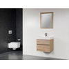 Saniclass Natural Wood Badmeubelset 60cm hangend model grey oak met wastafel wit 1 kraangat inclusief spiegel SW2717 Saniclass Natural Wood Badmeubelset 60cm hangend model grey oak met wastafel wit 1 kraangat inclusief spiegel SW2717