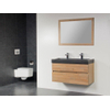 Saniclass Natural Wood Badmeubelset 120cm hangend model grey oak met wastafel natuursteen Black Spirit 2 kraangaten inclusief spiegel SW8966 Saniclass Natural Wood Badmeubelset 120cm hangend model grey oak met wastafel natuursteen Black Spirit 2 kraangaten inclusief spiegel SW8966