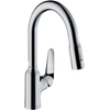 Hansgrohe M42 M429-H180 Mitigeur de cuisine 1 trou avec douchette extractible et bec pivotant à 360° chrome SW241695