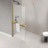 FugaFlow Eccelente Porte-serviettes Acces pour douche à l'italienne - pinces - raccourcissable - laiton brossé (or) SW1408651