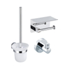 Fortifura Calvi Pack WC - porte-rouleau - brosse de toilette - crochet à serviette - chrome SW1390008