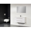 Saniclass Smallline 100 badmeubel met spiegel wit keramisch 1 kraangat SW7079 Saniclass Smallline 100 badmeubel met spiegel wit keramisch 1 kraangat SW7079
