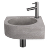 Fortifura Fuente pack lave-mains d'angle – 31,5 x 31,5 x 10 cm – béton gris – robinet gunmetal SW1111547