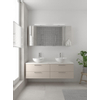 Bruynzeel Combo badmeubelset 150x45cm 2 wasbakken 4 lades met spiegelkast met softclose ceramic kasjmier grijs SW383633 Bruynzeel Combo badmeubelset 150x45cm 2 wasbakken 4 lades met spiegelkast met softclose ceramic kasjmier grijs SW383633
