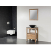 Saniclass Natural Wood Meuble salle de bain avec miroir 60cm Grey Oak avec vasque à poser Noir SW17557 Saniclass Natural Wood Meuble salle de bain avec miroir 60cm Grey Oak avec vasque à poser Noir SW17557