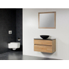 Saniclass Natural Wood Badmeubelset hangend 80cm grey oak met waskom zwart 0 kraangaten met spiegel SW17564 Saniclass Natural Wood Badmeubelset hangend 80cm grey oak met waskom zwart 0 kraangaten met spiegel SW17564