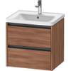Duravit Ketho.2 Wastafelonderbouwkast - met 2 laden - 58.4x45.5x54.9cm - met grepen antraciet - noten mat SW771930