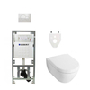 Villeroy et Boch Subway 2.0 Set de toilette softclose et sans bride avec réservoir Geberit et plaque de commande blanc SW17685