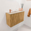 Mondiaz JOYA-DLUX 71.6cm toiletmeubel - ronding rechts kleur Oak - Wastafel FAYE positie Links 1 kraangat kleur Frappe. SW1421908
