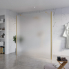 FugaFlow Eccelente Vetro Douche à l'italienne libre - 180x200cm - Verre mat - anti-calcaire - verre de sécurité 8mm - 2 parois latérales 40cm - avec bras muraux et profils d'angle - Laiton brossé (or) - SW1125747