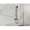 FortiFura Calvi Mitigeur baignoire - avec barre curseur - douchette ronde - flexible lisse - Noir mat SW997396
