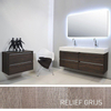INK Unlimited badmeubelset greeploos inclusief spiegel 140cm relief grijs SW17758 INK Unlimited badmeubelset greeploos inclusief spiegel 140cm relief grijs SW17758