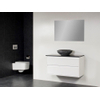 Saniclass New Future XXS Corestone13 waskom gehamerd badmeubel 100cm met spiegel wit SW47857 Saniclass New Future XXS Corestone13 waskom gehamerd badmeubel 100cm met spiegel wit SW47857