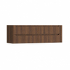 H&R Badmeubelen Juice Wastafelonderkast - 160x45x50cm - rechterhoek afgerond - 4 lades - geïntegreerde greep - Dark oak SW1491157