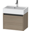 Duravit Ketho.2 Wastafelonderbouwkast - met 1 lade - 58.4x39x44cm - met greep antraciet - eiken terra mat SW773029