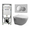 Duravit Philippe Starck 3 toiletset vlakspoel inbouwreservoir set bedieningsplaat mat chroom SW18098 Duravit Philippe Starck 3 toiletset vlakspoel inbouwreservoir set bedieningsplaat mat chroom SW18098