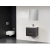 Saniclass Bologna 60 badmeubel met spiegel met twee lades black wood sw6416 Saniclass Bologna 60 badmeubel met spiegel met twee lades black wood sw6416