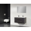 Saniclass Bologna 100 badmeubel met spiegel met twee lades black wood 2 kraangat sw6425 Saniclass Bologna 100 badmeubel met spiegel met twee lades black wood 2 kraangat sw6425
