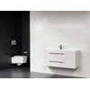Saniclass Bologna 100 badmeubel met twee lades wit 1 kraangat SW8302 Saniclass Bologna 100 badmeubel met twee lades wit 1 kraangat SW8302