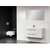 Saniclass Bologna 100 badmeubel met twee lades met spiegel wit 1 kraangat SW18117 Saniclass Bologna 100 badmeubel met twee lades met spiegel wit 1 kraangat SW18117