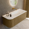 Mondiaz KURVE-DLUX Ensemble meuble de salle de bains - 115x46x40cm - 1 tiroir - 1 porte - lavabo solid surface - droit - sans trou de robinet - Dusk SW1415138