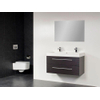 Saniclass Florence Meuble salle de bain avec miroir 100x47cm 2 trous pour robinetterie Black Wood SW6804 Saniclass Florence Meuble salle de bain avec miroir 100x47cm 2 trous pour robinetterie Black Wood SW6804