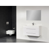 BRAUER Florence Meuble salle de bain avec miroir 100x48.5cm 1 trou pour robinetterie Blanc brillant sw6478